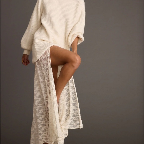 12th tribe odessa Cream Lace Maxi Skirt medium - Picture 2 of 10